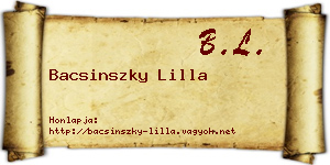 Bacsinszky Lilla névjegykártya