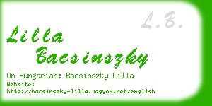 lilla bacsinszky business card